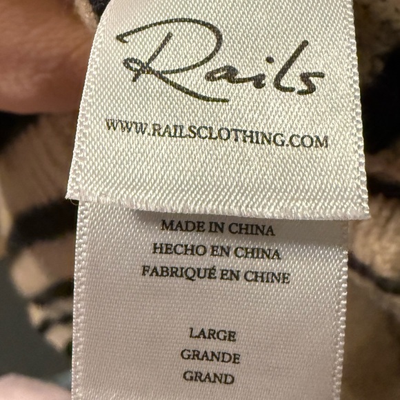 Rails Striped Beige and Black Women's Sweater - Picture 2 of 5